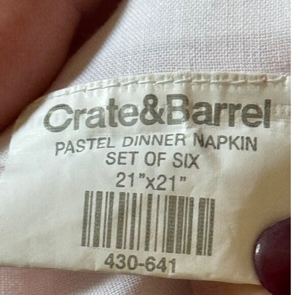 Crate & Barrel Pastel Dinner Napkins 21" x21" NWOT Set of 8 - Picture 11 of 13